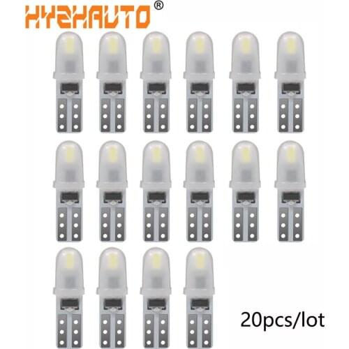 HYZHAUTO 20Pcs T5 W1.2W LED Blubs For Car Dashboard Lights 3014 2-Smd Auto Instrument Indicator Lamp White Blue Green Red 12V
