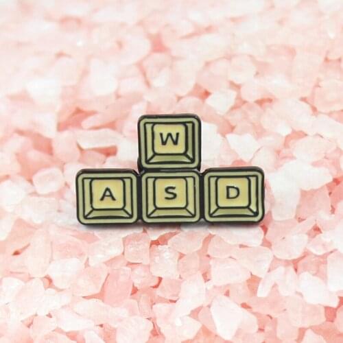Gaming Keyboard WASD Enamel Lapel pin Brooch Computer Game Control Keyboard Shirt Denim Badge Computer Worker Gifts