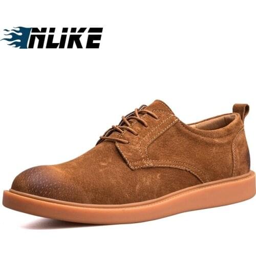 INLIKE Comfortable Casual Leather Shoes Men Shoes Quality Genuine Leather Shoes Men Flats Hot Sale Moccasins Shoes Lace-Up