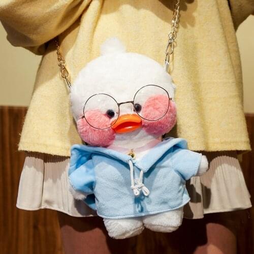 Kawaii 30cm Duck Plush Duck Plush Shoulder Bag Yellow Blue Female Acid Wear Glasses Duck Toys Cartoon Doll Christmas Gift