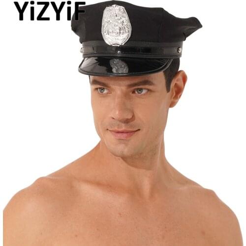 Police Captain Role Play Hat Halloween Party Costume Accessories Exotic Accessories Props Cap for Men