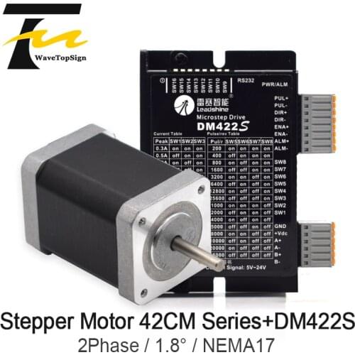 Leadshine 2 Phase 42 Series NEMA17 Step Motor Sets 42CM02 42CM04 42CM06 42CM08 + Driver DM422S Input Voltage VDC18-36V