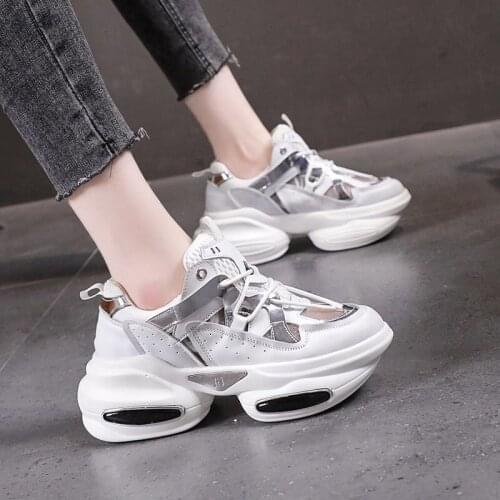 Thick-Soled Increased Casual Womens Shoes Spring And Summer New Fashion All-Match Mesh Breathable Sneakers