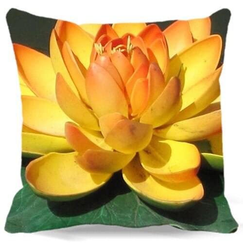 Gold Lotus flowers patttern Square Cotton polyester Cushion cover bedroom/chair/car/sofa seat 40cm 45cm 48cm 50cm 60cm 9 style