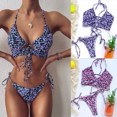 Leopard bikini womens split printed SWIMSUIT SET bikini split swimsuit swimsuit fashion temperament beach swimsuit