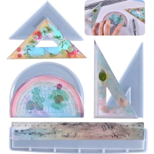 Rectangle Transparent Silicone Mold for jewelry Ruler 20cm Resin epoxy Silicone Mould diy handmade Craft tool