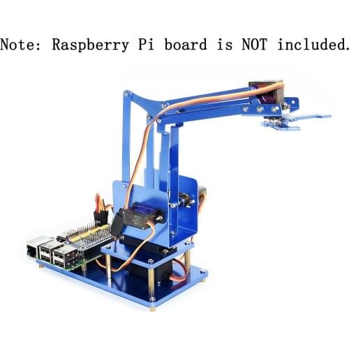 4DOF Assembly Metal Robot Arm Starter Kit for Raspberry Pi 3 4 B+ Robotics Project Set (Raspberry Pi Board Not Included)