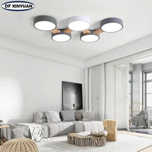 New Nordic modern minimalist ceiling lamp LED chandelier living room bedroom childrens room macaron multicolor lamp