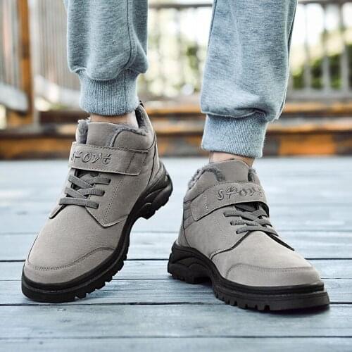 2019 new fashion winter mens shoes suede short velvet warm outdoor comfortable high quality personality casual shoes non-slip