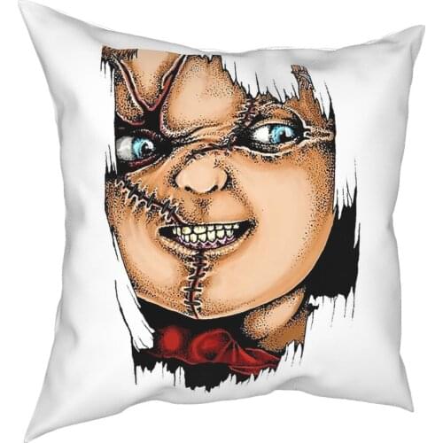 Chucky Halloween Doll Horror Pillowcase Soft Polyester Cushion Cover Decorations Pillow Case Cover Home Square 45X45cm