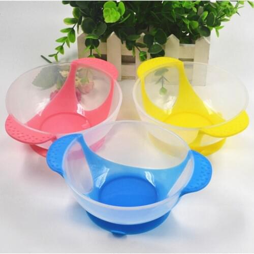 Baby Feeding dinnerware Feeding Set Baby Cutlery Sets Drop Resistance Temperature Sensing Spoon Sucker Bowl For Baby Feed Train