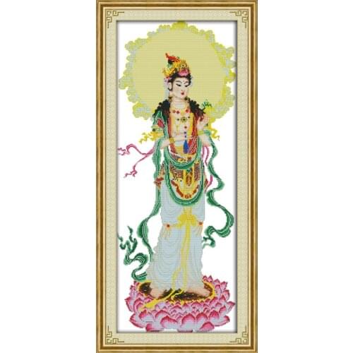Kwan-yin giving blessings(5) cross stitch kit people 18ct 14ct 11ct count print canvas stitches embroidery DIY handmade