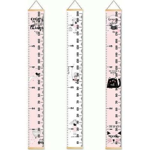 Wall Art Print Modern Hanging Scrolls Painting Cartoon Girl Nordic Style Child Kids Growth Chart Height Measure Ruler Home Decor