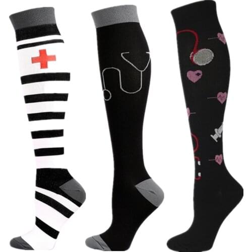 New Compression Socks 20-30 MmHg Men Women Knee High Stockings Compression Socks Fit For Medical Edema Diabetes Varicose Veins