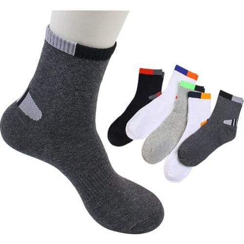 5 Pairs Men Socks Cotton Spring Summer In The Tube Professional Waist Socks Comfortable Breathable Anti-Friction Cotton Men Sock