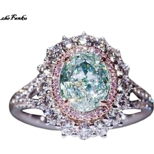 Charming Zircon Crystal Heart-shaped Rings For Women Luxury Jewelry Couple Wedding Rings Flower Shape Bridal Rings Band Gift