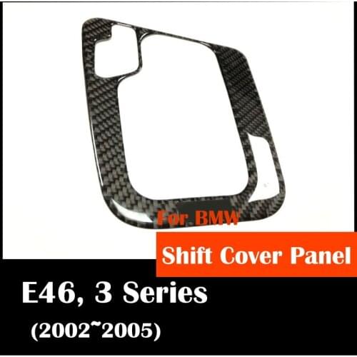 DASH Free shipping for BMW E46 facelifted 3 series 2002 2006 gear selector shift cover panel carbon Fiber LHD (5803716B)