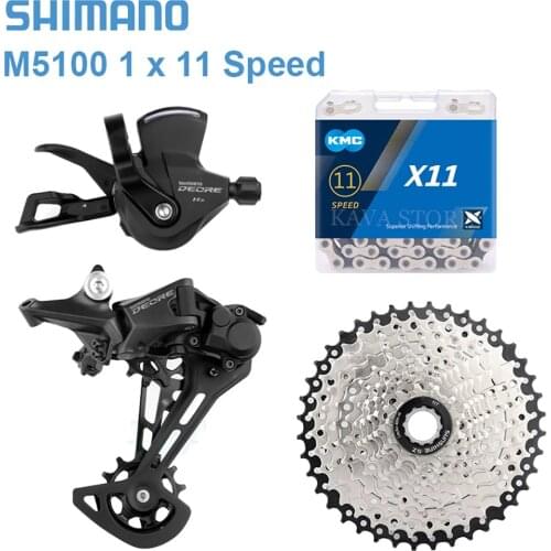 Shimano Deore M5100 1x11 Speed MTB Derailleurs Kit Right Shifter KMC X11 Chain 11S Cassette 42T 46T 50T 52T Bike 11V Groupset