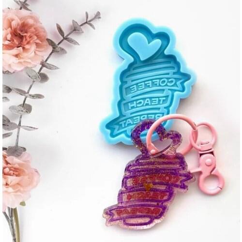 Love Heart Ice Cream Keychain Epoxy Resin Mold Jewelry Pendant Silicone Mould DIY Crafts Ornaments Casting Mold