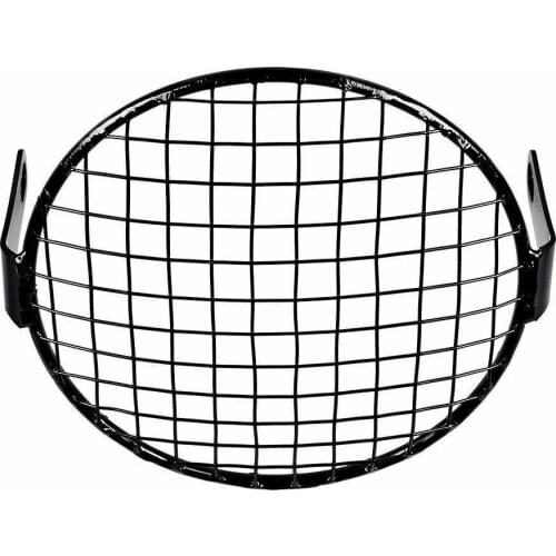 Retro Grill Motorcycle Side Mount Headlight Cover Mask Black For Honda Kawasaki Suzuki Yamaha Cafe Racer Old School XL