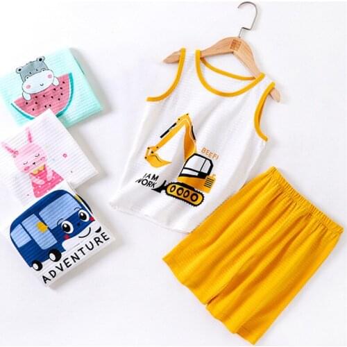 BBD New Kids Vest Short Pants Outfits Boy Girl Summer Cotton Cute Fashion Tracksuit Infants 2-9 Years High Quality Suits Clothes