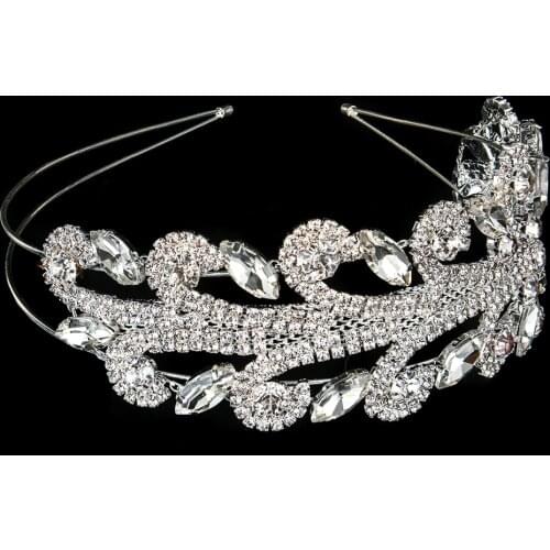 European Style Full Crystal Tiaras Bride Wedding Crowns Rhinestone Inlayed Diamante Headbands Elegant Headdress