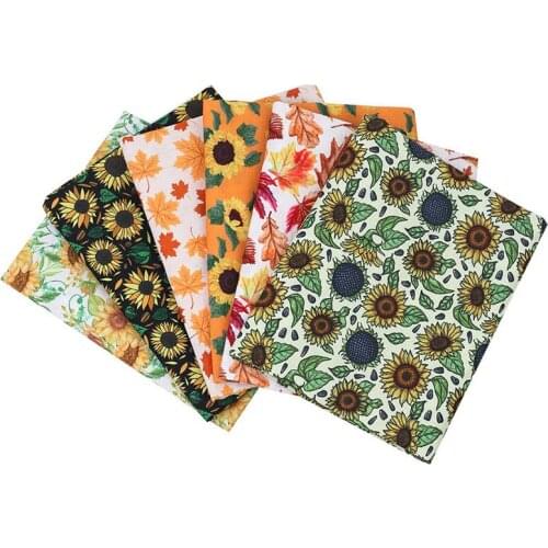 Xugar 45*145cm Printed Polyester Cotton Fabric For Dress Sunflowers Cloth Fabrics DIY Craft Bag Sewing Needlework Accessories