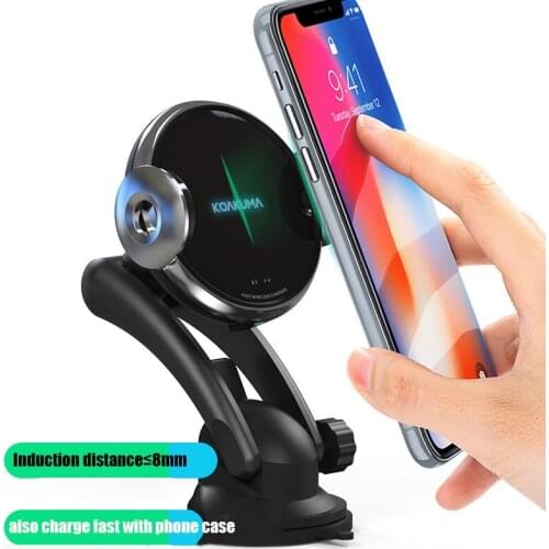 Smart Automatic 15W Wireless Charger Car Qi Fast Wireless Infrared Sensor Mobile Holder Stand For iphone for Samsung For Xiaomi