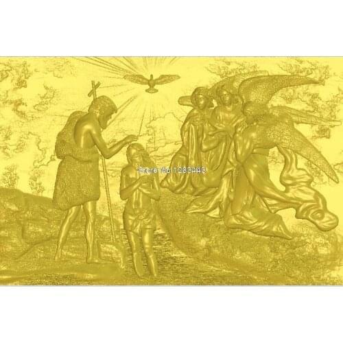 High quality 3d model relief for cnc or 3D printers in STL file format The Baptism of Christ