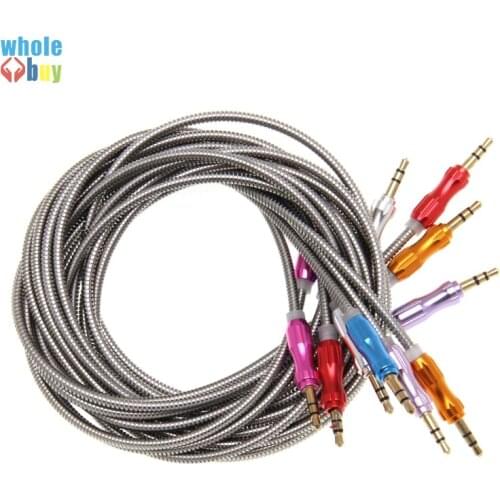Top quality AUX gourd style heavy metal Audio cable durable 3.5mm male to male audio cable plug For MP4 Car Speaker 200pcs/lot