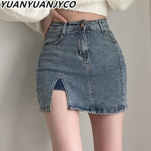 YUANYUANJYCO Denim Pencil Skirts