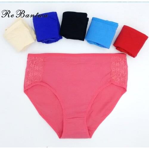 Plus size 2XL/3XL/4XL hot ladies Lace Panties Big yards cotton underwear Women panties Femme Large size Briefs Mummy underpants