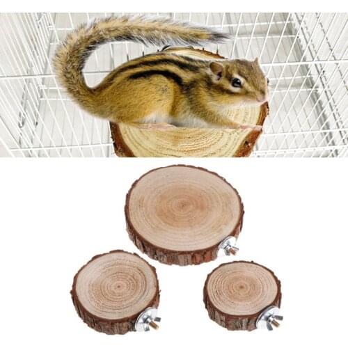 1Pc Pet Parrot Bird Cage Perch Platform Round Wooden Stand Board For Chinchilla Squirrel Birds Hot