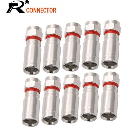10pcs/lot RG6 Waterproof F Compression Connector F Pressure Connector RF F Coaxial Adapter Wholesales