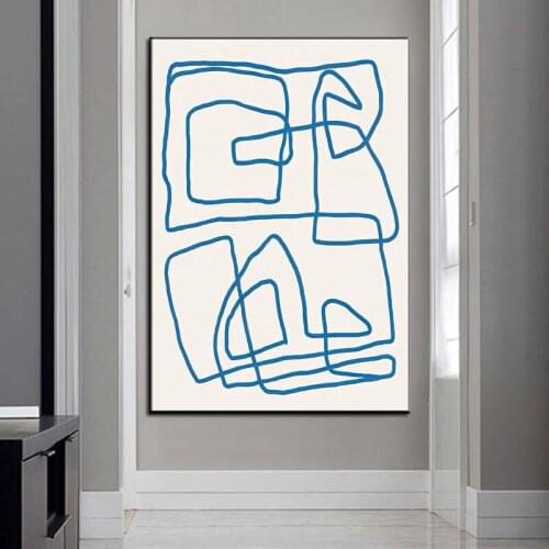 100% Hand Painted Abstract Oil Painting Wall Art Lines Picture Minimalist Decorative Modern On Canvas For Living Room No Frame