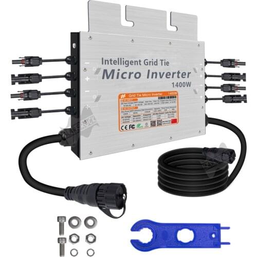 1400W IP65 Solar Grid Tie Micro Inverter Dual MPPT Microinverter Inversor 30V 36V DC 110V 220VAC For 4*300W or 350W Solar Panel