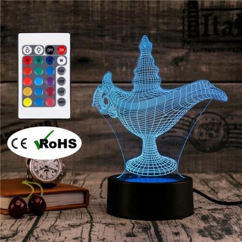 3D Led Novety Lighting Creative Gift Night Light Table Lamp Aladdins Lamp Light Led Home Corridor Hotel Party Atmosphere Lights