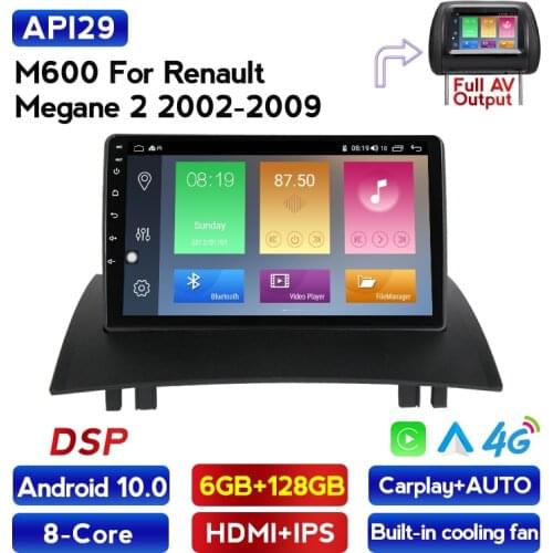 4G LTE Android 10 Car Radio Multimedia Player For Renault Megane 2 2002 2003-2009 GPS Bluetooth WI-FI DSP Audio 2DIN DVD