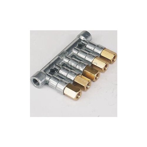5 Way Aluminum Input M10x1 Output M8x1 Lube Oil Piston Distributor Value Manifold Block for centralized lubrication system