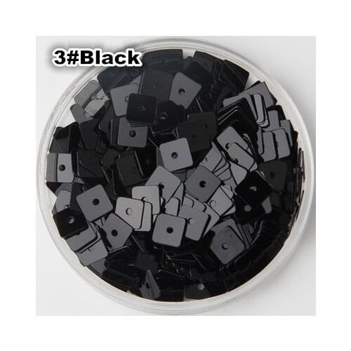 50g 4mm Square Sequins Flat Loose Paillettes Sewing Craft Bag Fashion Accessories Middle Hole Black