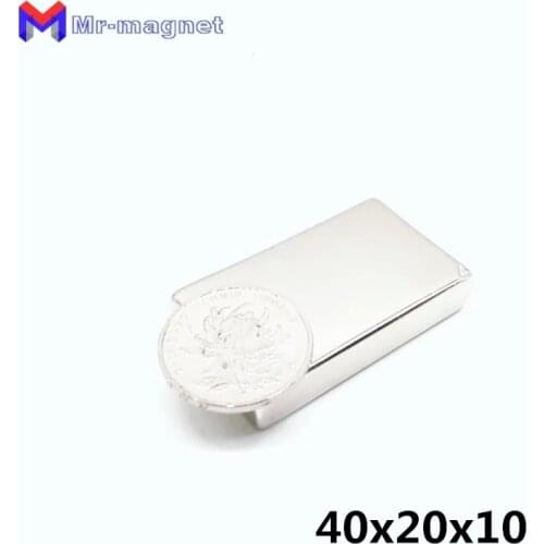 50pcs 40x20x10mm Super strong neo neodymium magnet 40x20x10, NdFeB magnet 40*20*10mm, 40mm x 20mm x 10mm magnets 40mmx20mmx10mm