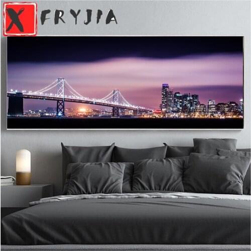 Diamond Embroidery Brooklyn Bridge, New York City, Buildings, Scenery Full round square Drill 5d DIY Diamond Painting mosaic set