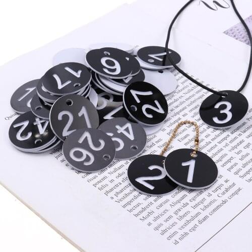 30/50Pcs Number Tags with Key Rings Round ID Number Cards Keys Organizer Cabinet Locker Digital Numbers Discs Storage Tag Labels
