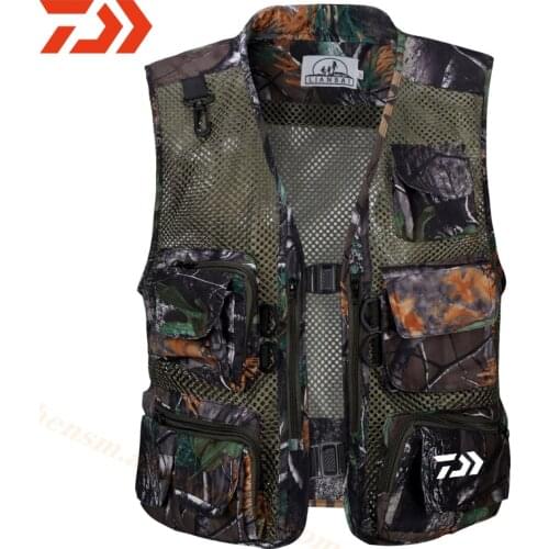Dawa Summer Quick-Drying Breathable Mesh Men Photographer Sleeveless Jacket Multi-Pockets Outdoors Hiking Fishing Hunting Vest