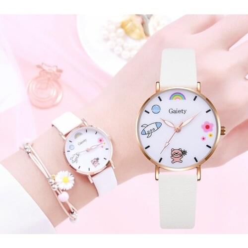 Elegante Frauen Leder Band Uhr Casual Damen Quarz Armbanduhr Mode Weibliche Armband Mit Uhr Set ClocksReloj Mujer