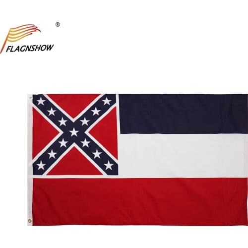 Flagnshow Old Mississippi State Flag One Piece 3X5 FT in God We Trust Magnolia Flags Polyester Indoor/Outdoor for Decoration