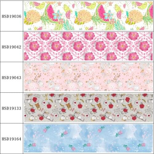 HSDRibbon free shipping 3" 75mm heat transfer printed hsd-design series Grosgrain Ribbon 50Yards/Roll