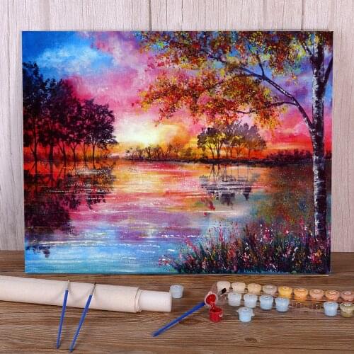 Natural Scenery Moment In Time DIY Painting By Numbers Set Oil Paints 50*70 Picture By Numbers Photo Home Decor Wholesale