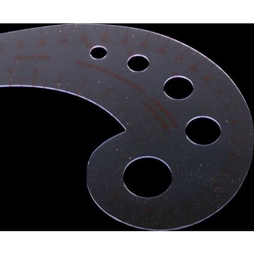 Creative Sewing Tools Clear Ruler Hard Plastic Comma Shaped Curve Size Measurement 11.8 inch Long
