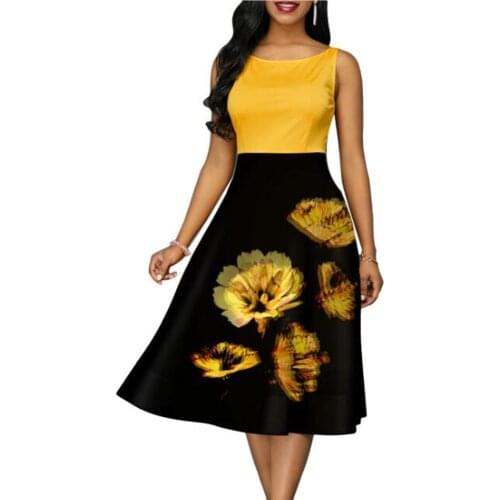 Sexy Sleeveless Floral Print Ball Gown Dresses Women 2020 Summer Casual Elegan Slim Long Party Dress Vestidos Plus Size 5XL